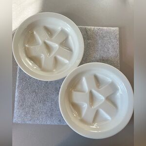 Vintage Pillivuyt French Escargot Plate Set Of Two Snail Pan